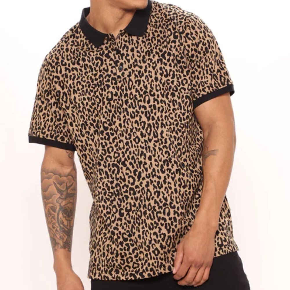 FASHION NOVA MEN 'Wild Thang' Short Sleeve Polo, Size XL, NwT